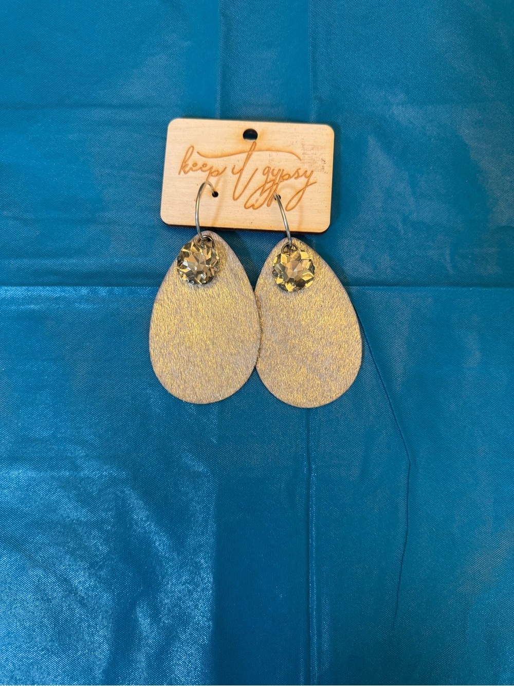 Silver Teardrop Crystal Earrings